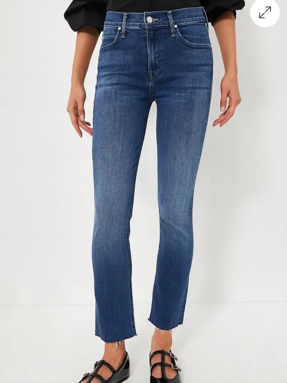 MOTHER Denim Mid Rise Dazzler Ankle Fray New Women's Size 27 Jean Logo
